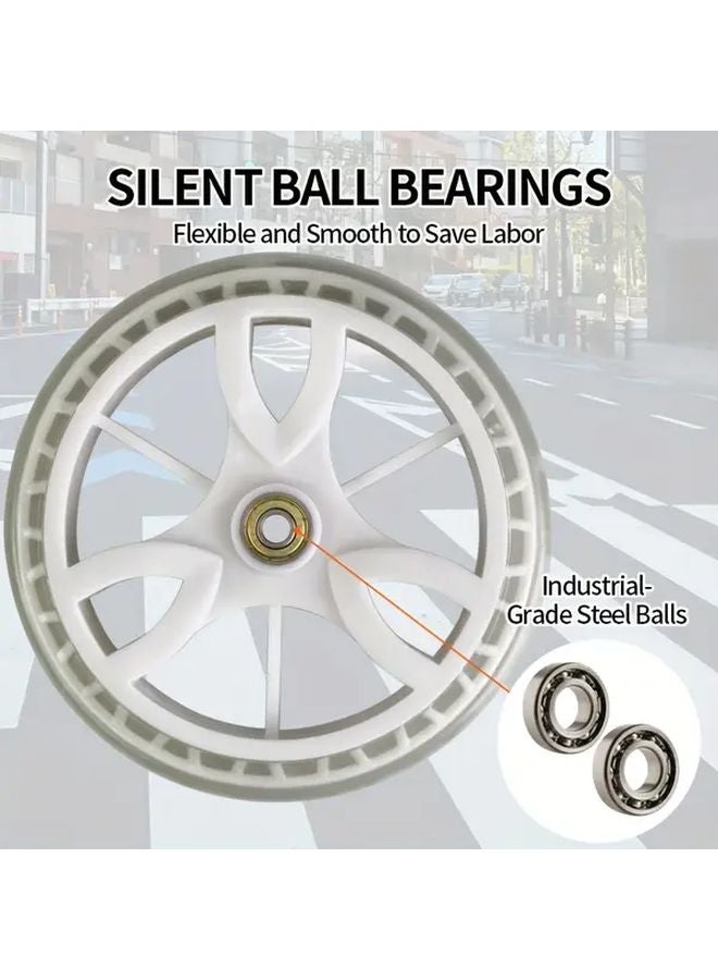 6.53 Inch PU Tire Rigid Bearing Wheels 2 Pcs Durable Smooth Ride For Carts Tool Carts - Image 5