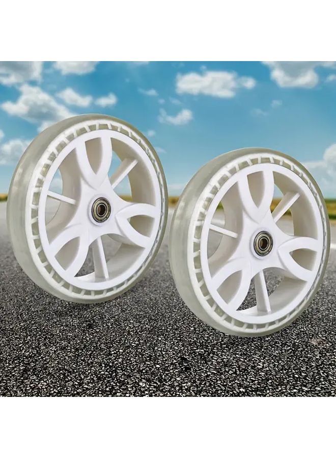 6.53 Inch PU Tire Rigid Bearing Wheels 2 Pcs Durable Smooth Ride For Carts Tool Carts - Image 1