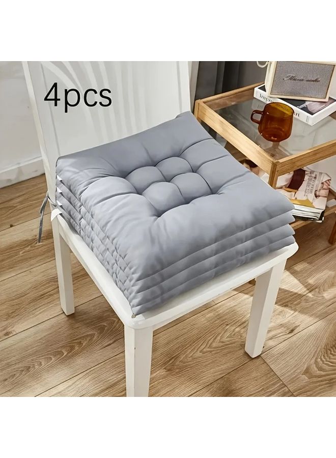4 Red Plush Chair Cushions 15 75 Inch Square Durable Fabric No Electricity Required - Image 1