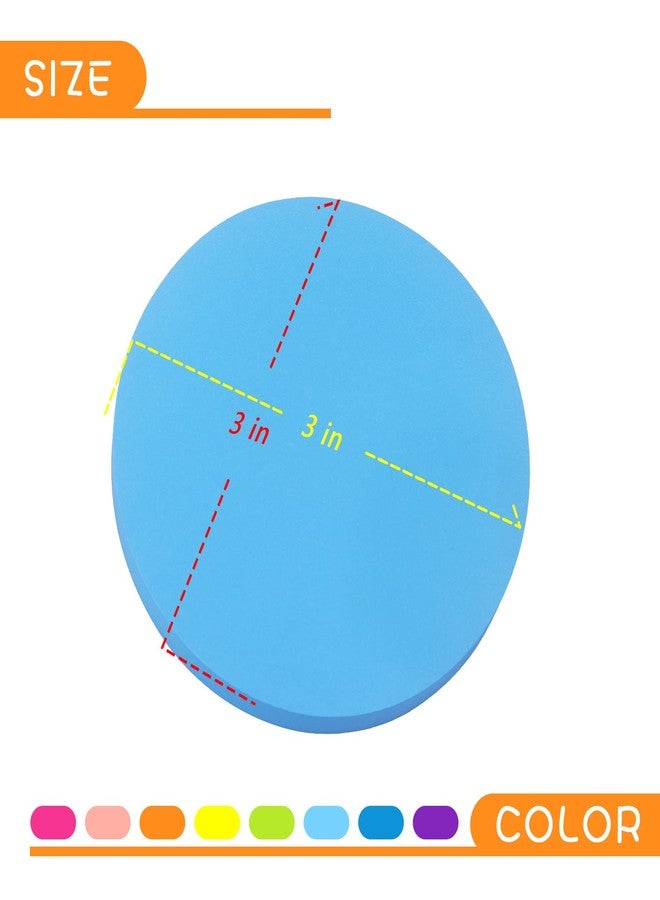 SIMONA Round Sticky Notes 8 Color Bright Colorful Sticky Pad 75 Sheets/Pad Self-Sticky Note Pads - Image 4