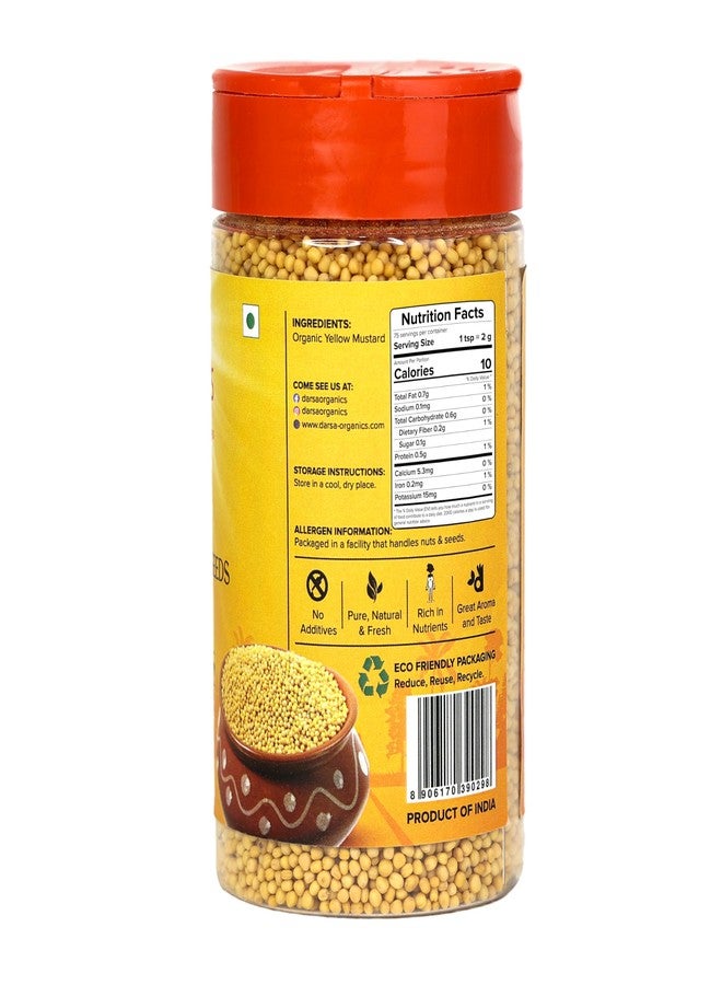 Darsa Organics Yellow Mustard Seed – 5.3oz USDA Organic, Non-GMO, Kosher, Gluten-Free – Perfect for Pickling, Cooking, Sauces, Curries, Marinades, and Flavoring with Authentic Indian Spice - Image 2