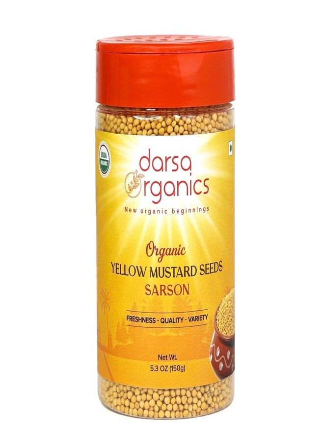 Darsa Organics Yellow Mustard Seed – 5.3oz USDA Organic, Non-GMO, Kosher, Gluten-Free – Perfect for Pickling, Cooking, Sauces, Curries, Marinades, and Flavoring with Authentic Indian Spice - Image 1