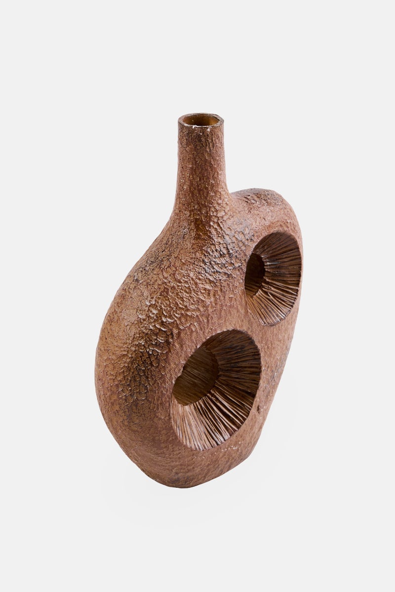 Boltze Resin Hamston Monochrome Flower Vase, Brown  - Image 3