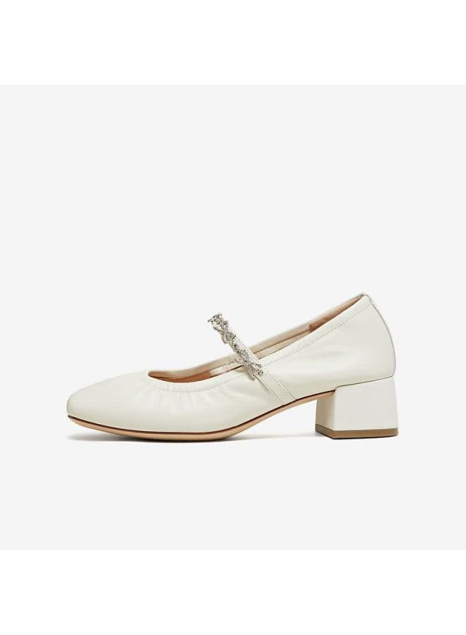 Tata Spring Mall Style Women's Casual Elegant Mary Jane Shoes Light Beige Size 36 - Image 2