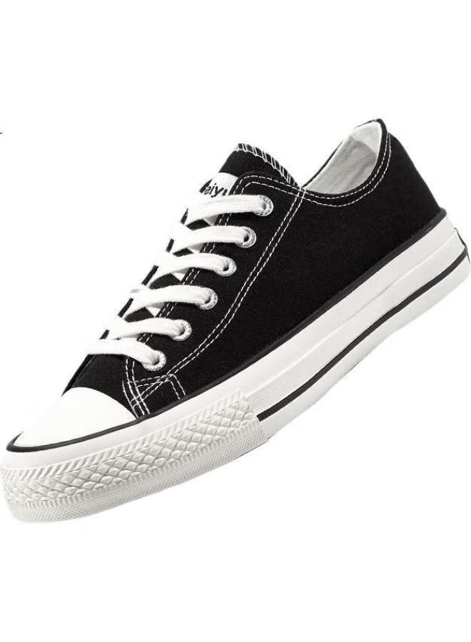 LEAP Official Canvas Shoes Men'S Classic Low-Top Sports Sneakers Breathable Casual Shoes Black Size 40 - Image 3