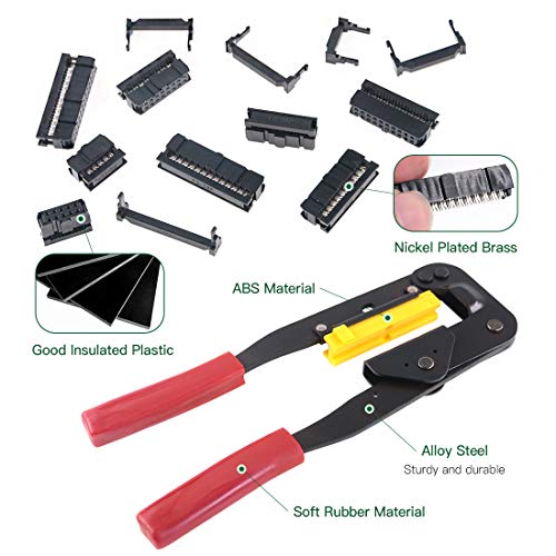 Keadic 49 Pieces FC-10 16 20 26 Pin Female Header IDC Cable Connector 2.54mm Pitch with IDC Crimp Tool, for Flat Ribbon Cable and IDC Connectors - Image 3
