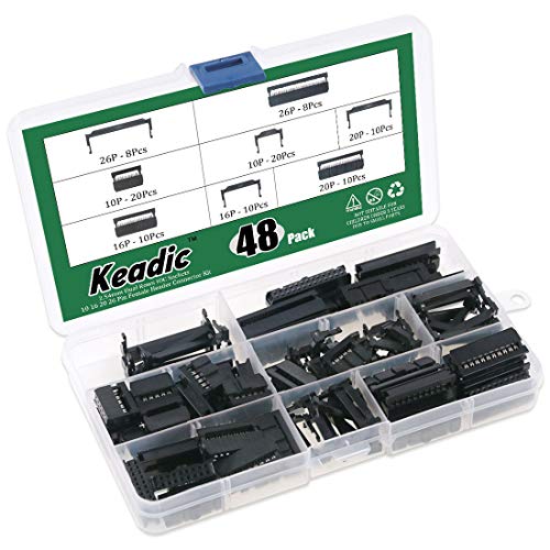 Keadic 49 Pieces FC-10 16 20 26 Pin Female Header IDC Cable Connector 2.54mm Pitch with IDC Crimp Tool, for Flat Ribbon Cable and IDC Connectors - Image 4