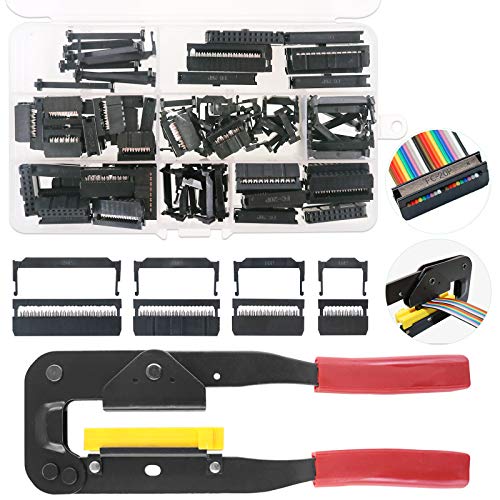 Keadic 49 Pieces FC-10 16 20 26 Pin Female Header IDC Cable Connector 2.54mm Pitch with IDC Crimp Tool, for Flat Ribbon Cable and IDC Connectors - Image 1