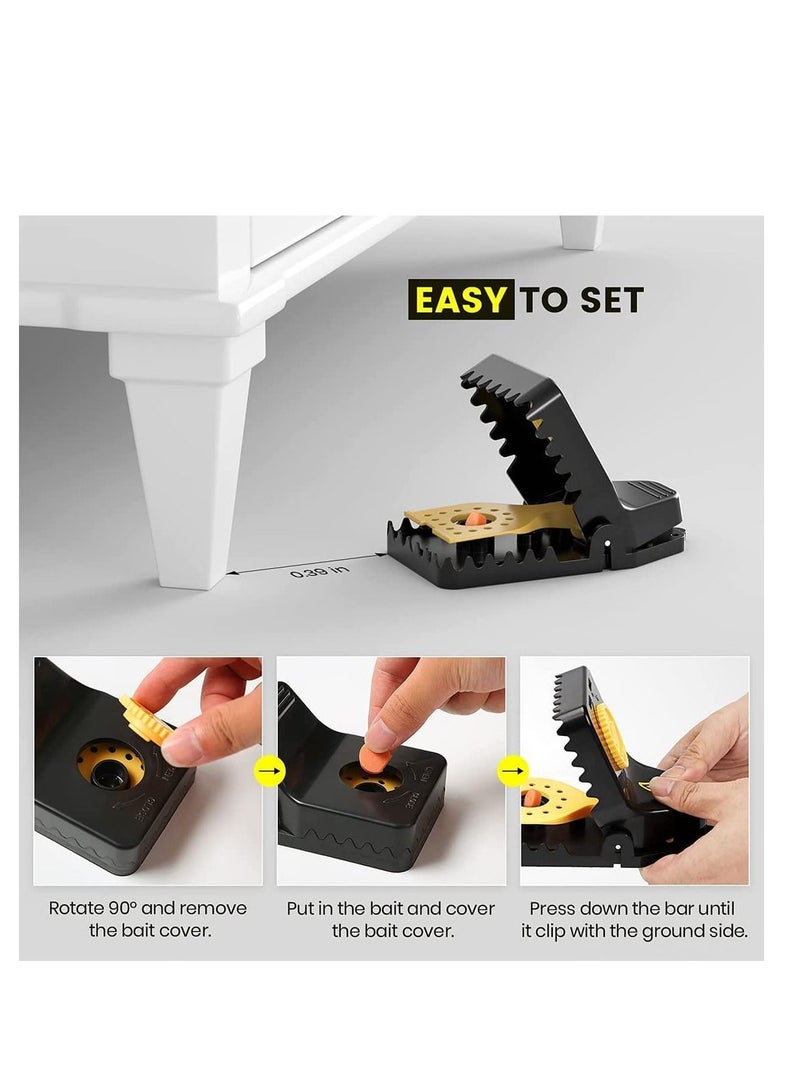 SYOSI Mouse Traps, 6 Pack Reusable and Humane Rat Traps, Rat Traps Outdoors Mouse Trap Indoor That Work Pest Control, Mice Traps Easy to Use Safe for Family, Easy to Bait No Touch Set-up - Image 5