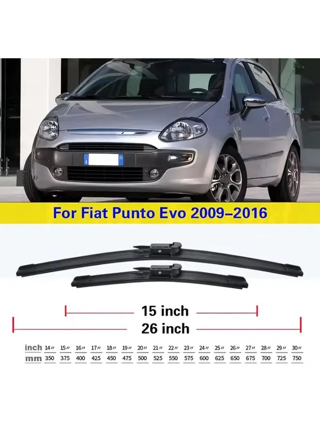 لـ FIAT Punto Evo 2009-2016 استبدال شفرات مساحات الزجاج الأمامي بمطاط متين - Image 2