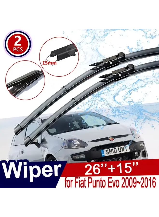 لـ FIAT Punto Evo 2009-2016 استبدال شفرات مساحات الزجاج الأمامي بمطاط متين - Image 1