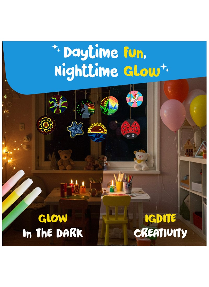 GRAFLO Kids Wooden Painting Kit-Glow in The Dark-Arts & Crafts Gifts for Boys Girls Ages 6-12-Craft Activities Kits - Creative Art Toys for 6, 7, 8, 9, 10, 11 & 12 Year Old Kids  - Image 5