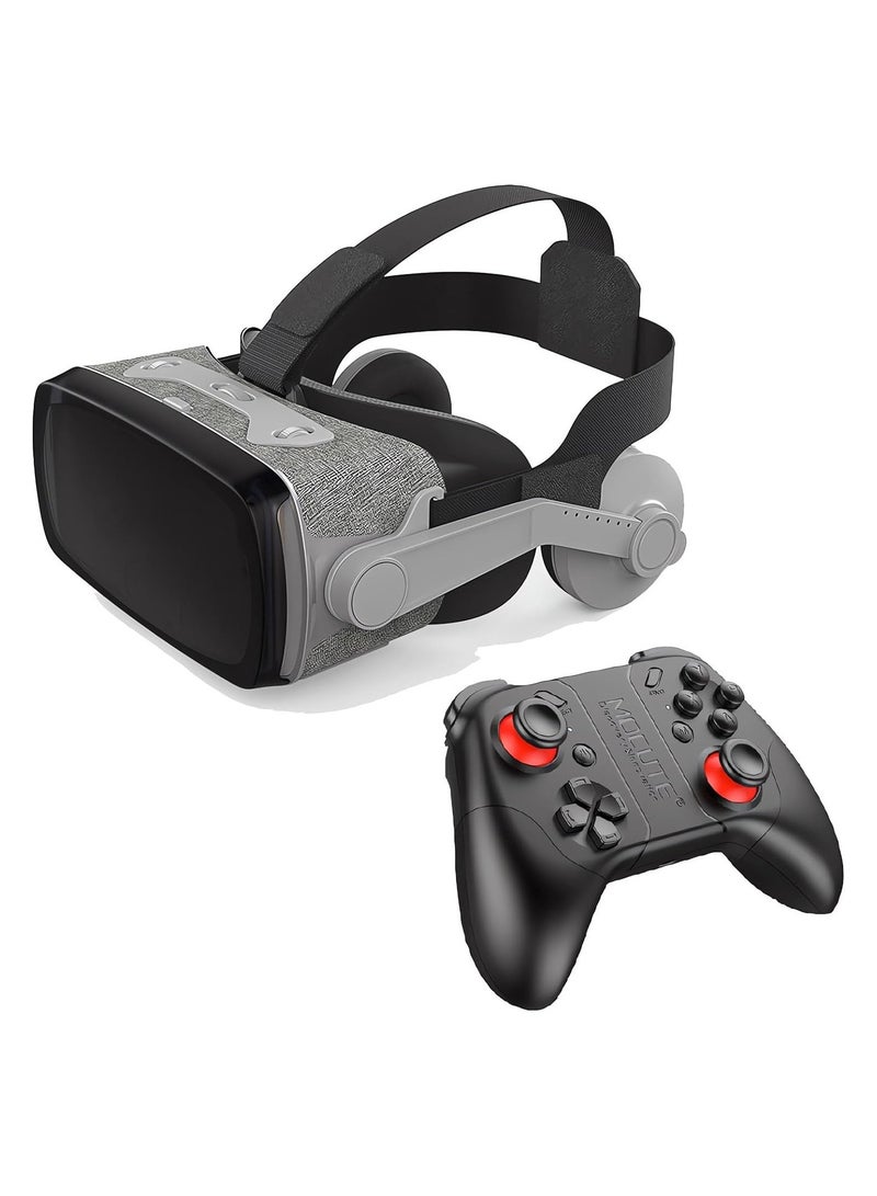 Zikra VR Headset, 3D VR Headset with Remote Controller, Virtual Reality VR 3D Glasses VR Set 3D Virtual Reality Goggles, Controller, Adjustable VR Glasses Support 4.7-6.0 Inches Smartphones - Image 1