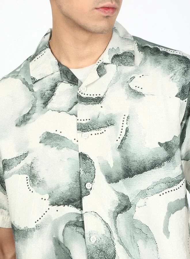 ستايلي Men Resort Collar Abstract Print Shirt By Bene Kleed