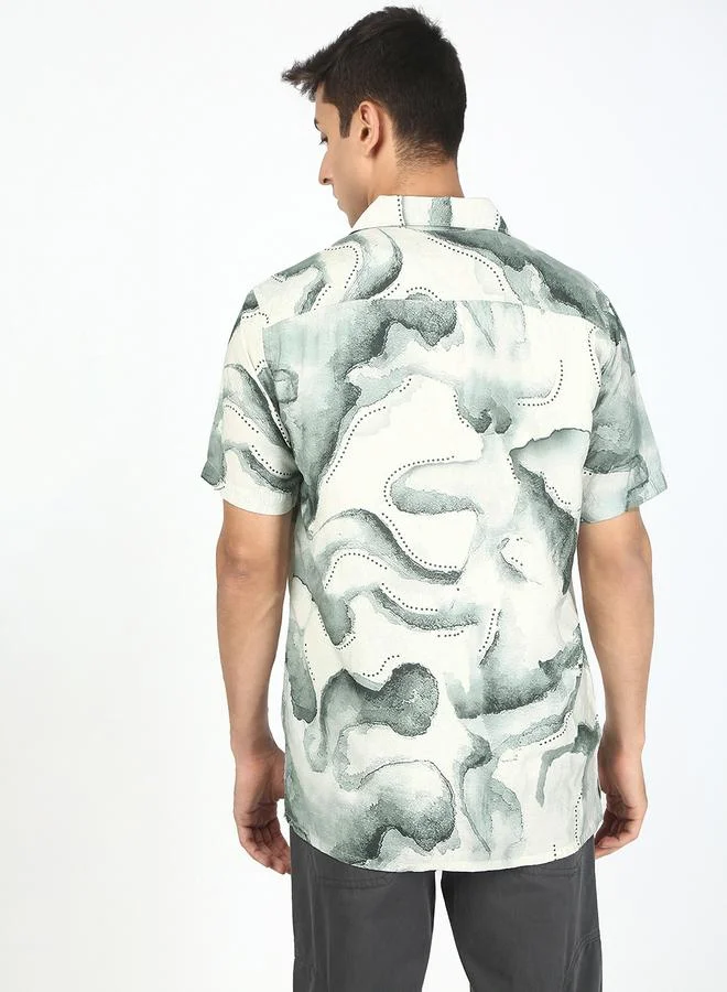 ستايلي Men Resort Collar Abstract Print Shirt By Bene Kleed