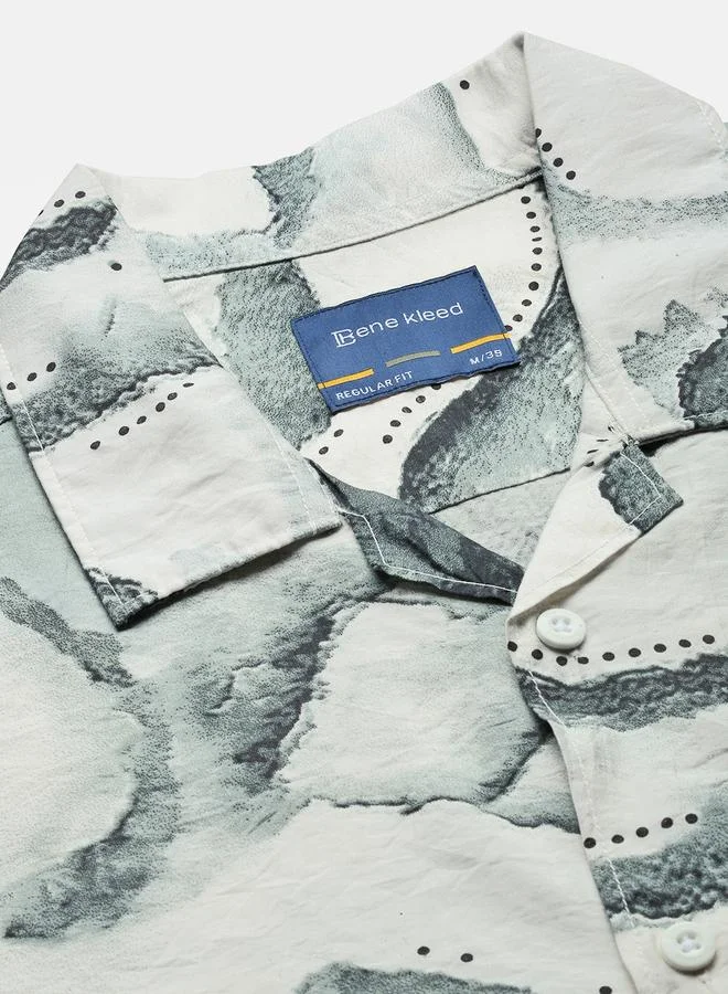 ستايلي Men Resort Collar Abstract Print Shirt By Bene Kleed