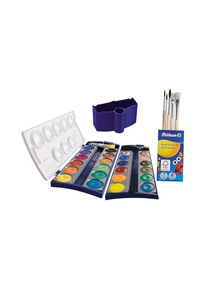 Pelikan Paint Box K24, 24 Quality Colours and 1 Tube Opaque White (7.5 ml) (Painting Set I) - Image 1