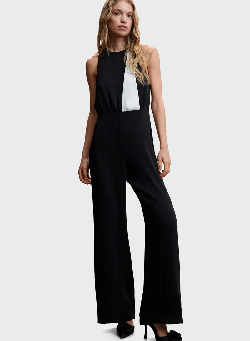 MANGO Color Block Knitted Jumpsuit