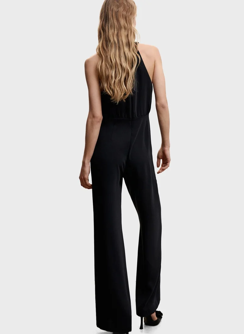 MANGO Color Block Knitted Jumpsuit