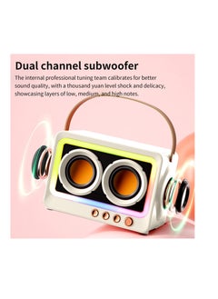Y&D Portable Creative Bluetooth Speaker, 360 Degree Stereo Sound Effect, Ultra Long Battery Life Cool RGB Lighting Support Series Mirror Transparent Screen 5.3 Subwoofer, White  - Image 3