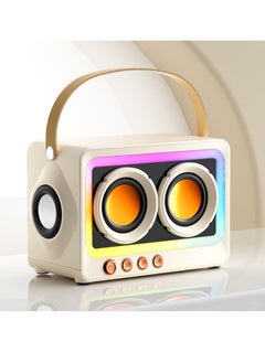 Y&D Portable Creative Bluetooth Speaker, 360 Degree Stereo Sound Effect, Ultra Long Battery Life Cool RGB Lighting Support Series Mirror Transparent Screen 5.3 Subwoofer, White  - Image 1