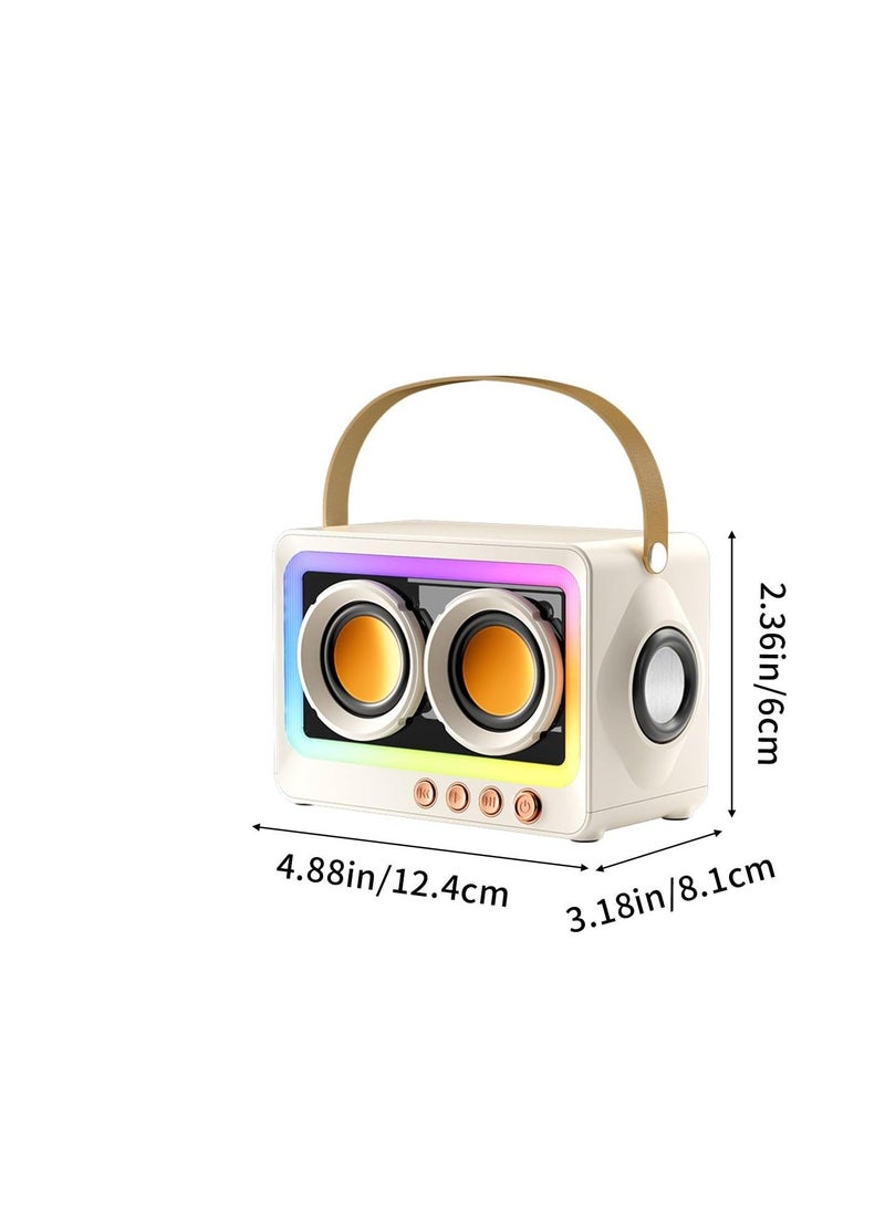 Y&D - Portable Creative Bluetooth Speaker, 360 Degree Stereo Sound Effect, Ultra Long Battery Life Cool RGB Lighting Support Series Mirror Transparent Screen 5.3 Subwoofer, White - Image 1