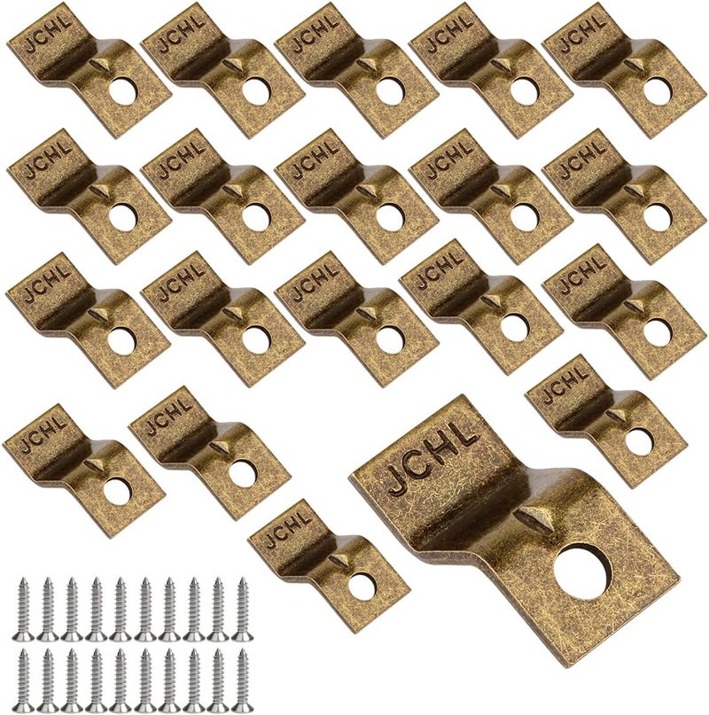 JCHL Table Desk Top Fasteners with Screws Bronze Heavy Duty Z Table Top Connectors Table ClipsTable Top Brackets 20 Packs Set Include 20 Clips and 20 Screws Bronze20  - Image 1