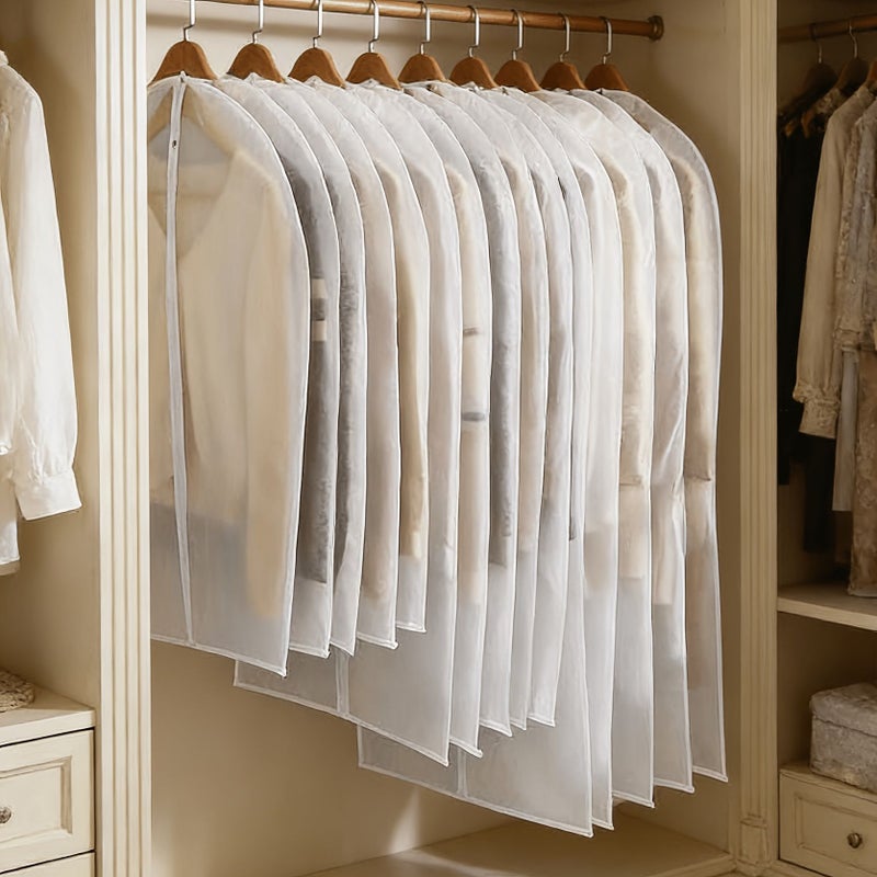 8pcs Thickened Garment Bags: 4pcs 47.24in and 4pcs 55.12in Dust Covers - Image 1