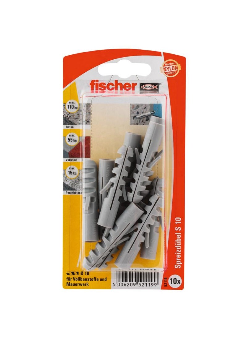 Fischer Expansion Plug S10 Pack 10Pcs
