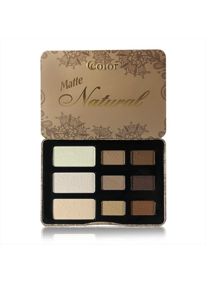 Ccolor Cosmetics - Matte Natural, 9-Color Eyeshadow Palette Matte Finish, Highly Pigmented Eye Shadow Makeup, Long-Wearing Eye Palette, Eye Makeup Kit with Easy-to-Blend Neutral Shades - Image 1