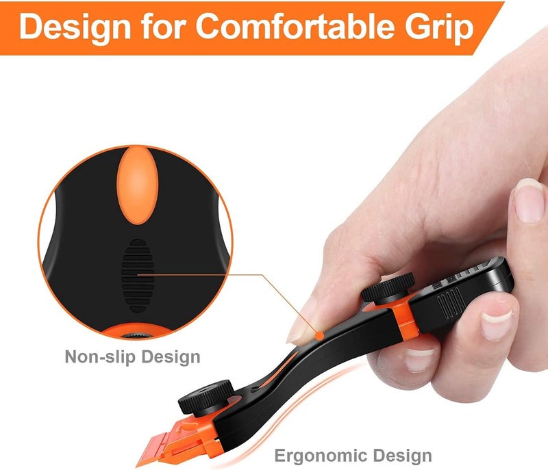 2 Pack Razor Blade Scraper, 2-in-1 Scraper Tool with 10 Pcs Plastic Blades and 10 Pcs Metal Blades, Multi-Purpose Cleaning Razor Scraper for Decals, Stickers, Labels, Caulk, Adhesive - Image 5