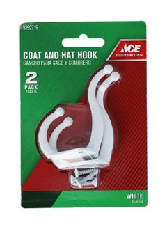 ACE 2-Piece Garment Caot & Hat Hook Set White 13.9 x 9.4 x 3.3 cm 01-3012-101 