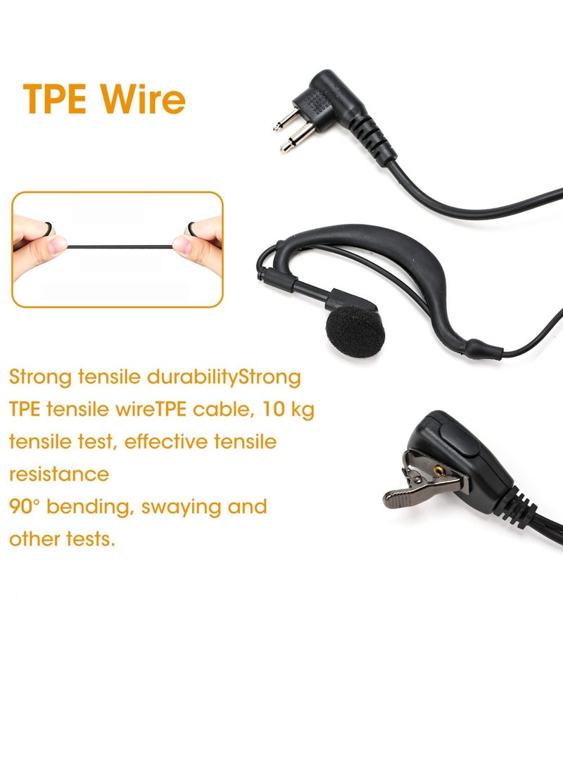 Excefore Walkie Talkie Earpiece Headset, 3.5mm/2.5mm 2-Pin G Shape Walkie Talkie Headset with Hytera TC500/TC700/TC510 Motorola Walkie Talkie Ear Piece for Security Bodyguard  - Image 4
