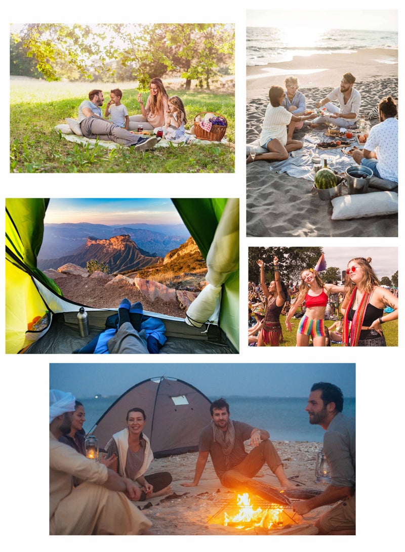 Toshionics Portable Waterproof Foldable Picnic Mat Ideal for Outdoor Beach, Garden, Park, Camping, Hiking and Travel-Multipurpose Insulated Mat with Carry Handle  90x160cm, Blue - Image 4