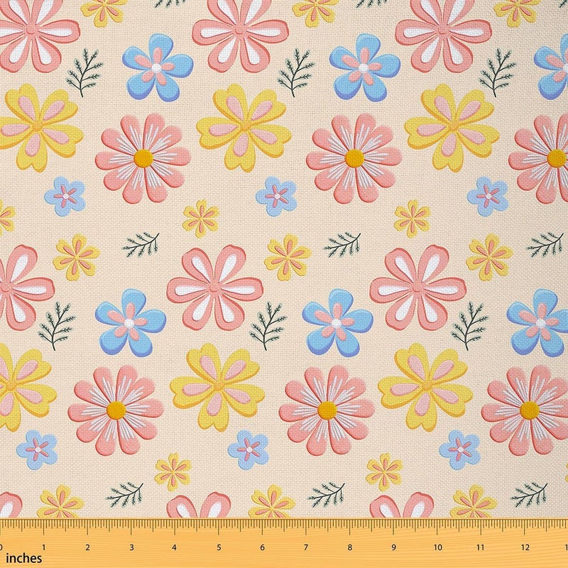 All-scene compatible build jejeloiu Cute Floral Fabric by The Yard Cartoon Flower Upholstery Fabric for Chairs Rainbow Colorful Waterproof Indoor Outdoor Decor for DIY Sewing Craft Projects Pastel 2 Yards Classic modern blend design In-house warehouse packing Global simple assemble options Consistent steady quality Globally popular elegant design Leakproof sealed Batch uniform stable quality All region coverage Home & light industrial compatible Long lifespan All season compatible build Transit & use compatible Fine detail Multi-source stock guarantee Full village delivery cover All environment compatible Dense area priority deliver Stain resistant Experience optimized build No overseas transit wait Remote village delivery cover High precision lightweight material Indoor outdoor all-purpose fit Durable versatile substance - Image 1