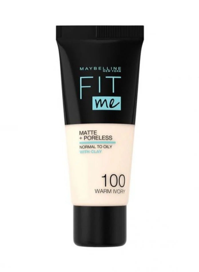 FIT Maybelline New York Fit Me Warm Ivory 100 Matte Liquid Foundation 30ml