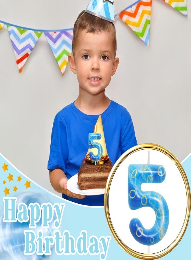 OGnomiFX Number 5 Blue and Golden Ring Birthday Candle, Number 5 Candle Blue Hedgehog Cake Topper for Boys Girls, Cartoon Themed Birthday Party Supplies - Image 5