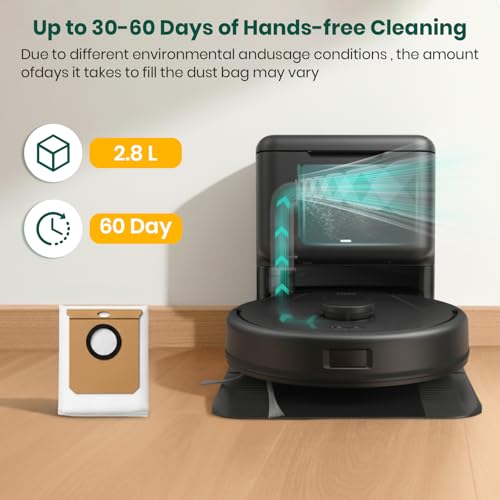 BUXEBUX 14 Pack Vacuum Bags for Eufy L60, L60 Hybrid, L50 Series Robot Vacuum, Large Capacity Disposable Replacement Dust Bags, Up to 60 Days Hands Free Cleaning - Image 5