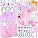 Tagitary Interactive Unicorn Plush Toy with Glowing Horns Walking Pony Realistic Stuffed Unicorn with Kids Dress Up Pretend Princess Jewelry ToysChristmas Birthday Gift Party Favors for Toddlers - Image 2