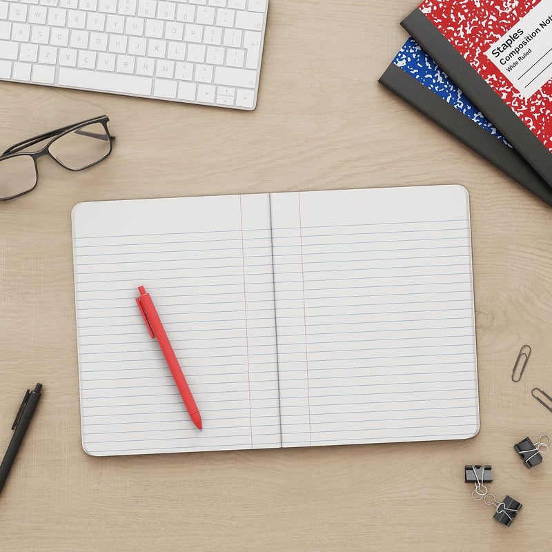 Staples دفتر ملاحظات STAPLES 75 x 975 مسطرة عريضة 100 ورقة بألوان غلاف متنوعة 4 عبوات غير معروفة - Image 5