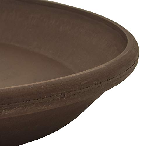 PSW Pot Collection AP25C 10-inch Plastic/Stone/Wood Composite Plant Saucer Drip Tray – No Drainage Hole (Drillable), Indoor/Outer Water Tray, Chocolate - Image 3