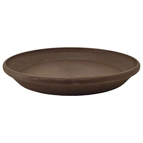 PSW Pot Collection AP25C 10-inch Plastic/Stone/Wood Composite Plant Saucer Drip Tray – No Drainage Hole (Drillable), Indoor/Outer Water Tray, Chocolate - Image 1