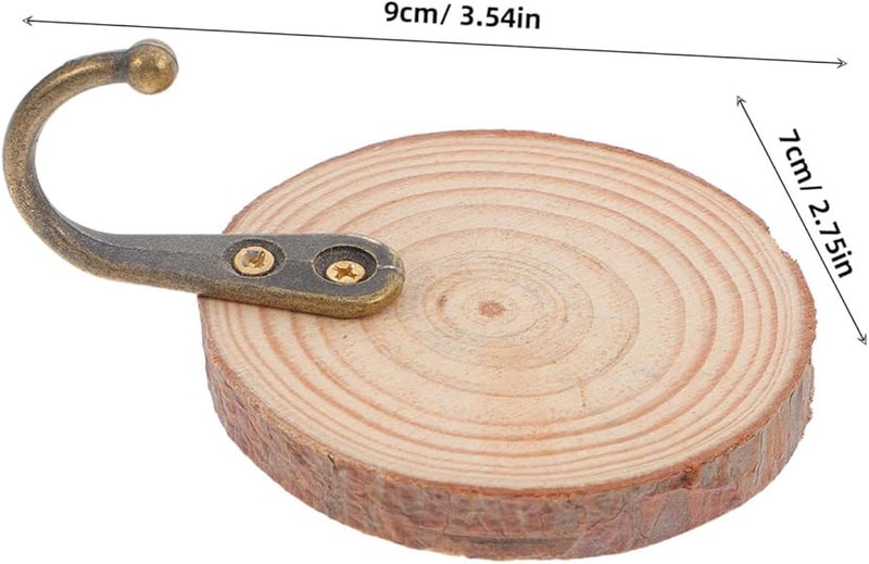 خطافات حائط خشبية كلاسيكية 6 قطع توفير مساحة للتخزين للمناشف والمعاطف والقبعات - Image 3