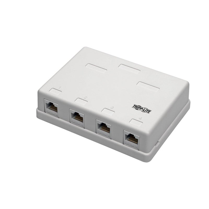 TRIPP LITE PreConfigured 4Port Cat6Cat5Cat5e Ethernet Unshielded SurfaceMount Box 110 IDC Punchdown RJ45 White 3Year Warranty N236004WH - Image 2
