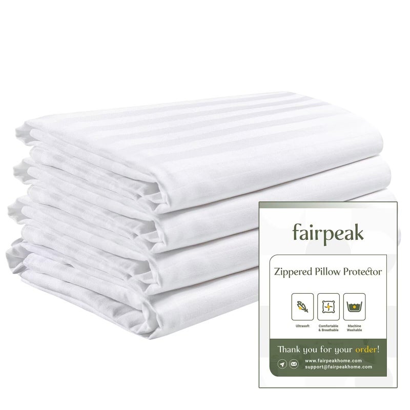Fairpeak Pillow Covers Bed Pillow Protectors with Zipper  Pillow Cases  Luxury Hotel Quality  Breathable  Soft  Machine Washable  King Size  20x 36  6 Pack - Image 1