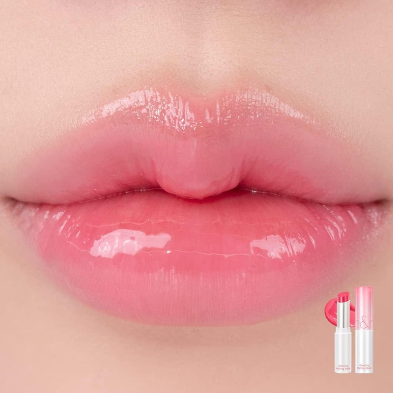rom&nd GLASTING MELTING BALM 02 Lovey Pink | K-Beauty Vegan Tinted Lip Balm for Dewy, Hydrated, & Plump Lips | Non-Sticky Glossy Finish & Buildable Vibrant Color - Image 2