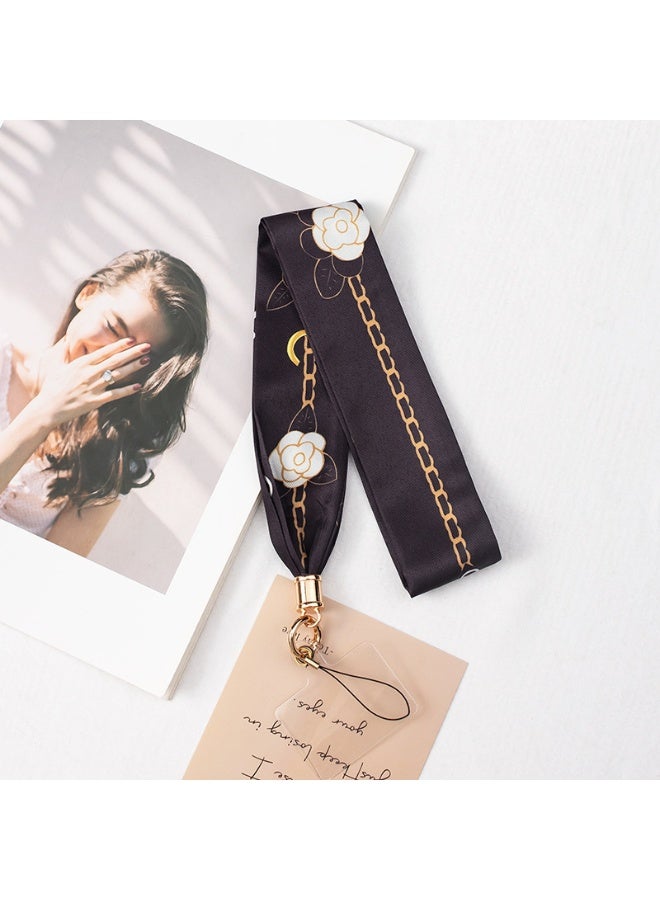 NIBEMINENT Beaded Phone Lanyard, Anti Lost Removable Wrist Strap, Long Satin Chain Pendant Bracelet Pendant, Phone Keychain Lanyard