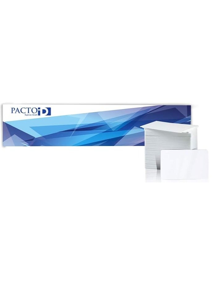بطاقات PACTO PVC فارغة بيضاء، 500 قطعة، مقاس CR80 القياسي وسمك 30 مل - Image 1