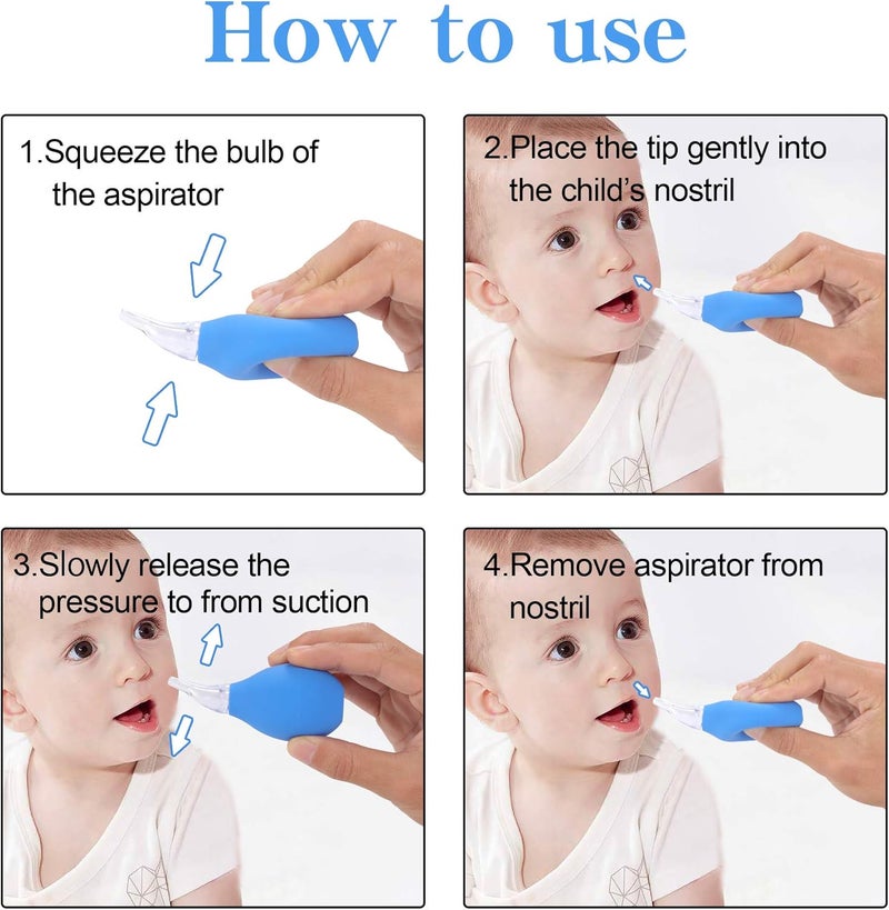 Lamoutor 4Pcs Premium Nasal Aspirator Nose Suction Bulb for Baby - Image 2