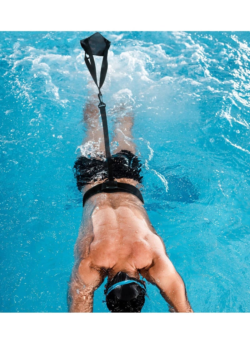 Generic Swim Tether Stationary Swimming, 2 Set Swim Parachute, Swim Resistance Belt, Swim Bungee Training Belt, Pool Swim Trainer Belt Harness,Great for Swim Training & Exercise  - Image 3